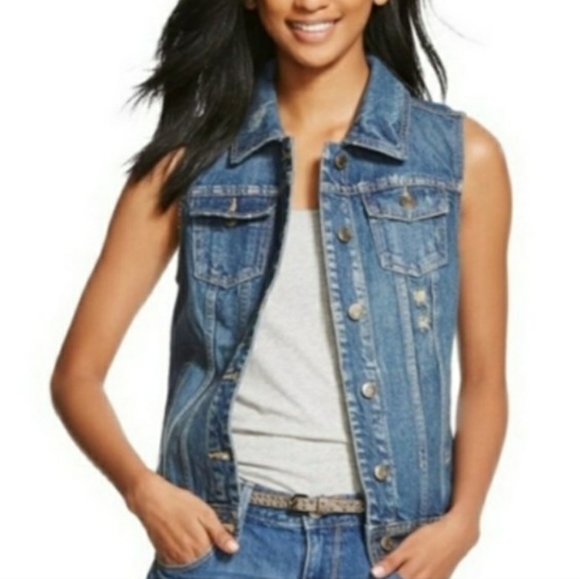 Mossimo Supply Co. Jackets & Blazers - Mossimo Women's Size Large Distressed Denim Jacket